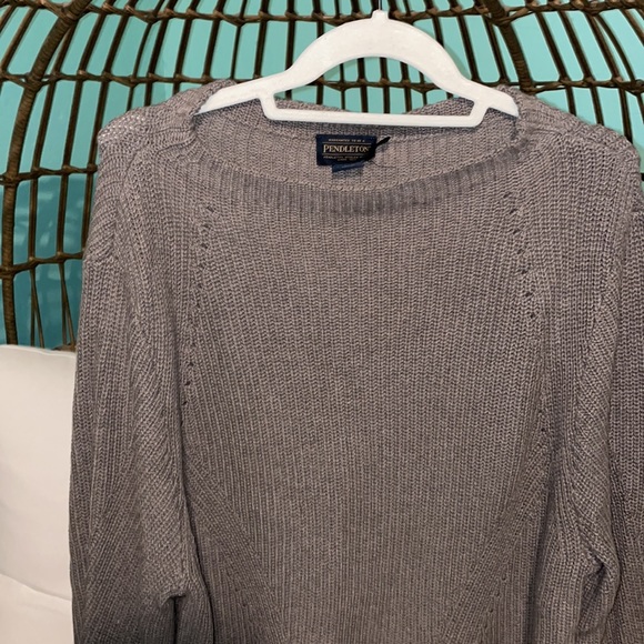 Taupe Pendleton knit sweater - Picture 4 of 6